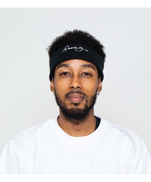 APPLEBUM(アップルバム)の「Sustainable SJ Logo Head Band(ニットキャップ/ビーニー・メンズ・ブラック/ターコイズブルー・FREE)」の6枚目の写真