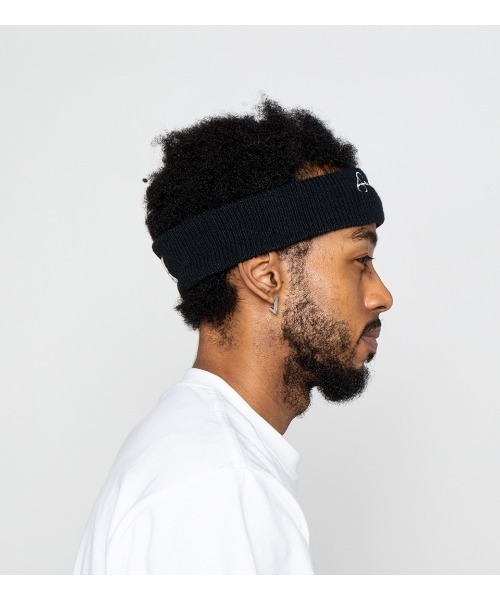 APPLEBUM(アップルバム)の「Sustainable SJ Logo Head Band(ニットキャップ/ビーニー・メンズ・ブラック/ターコイズブルー・FREE)」の4枚目の写真