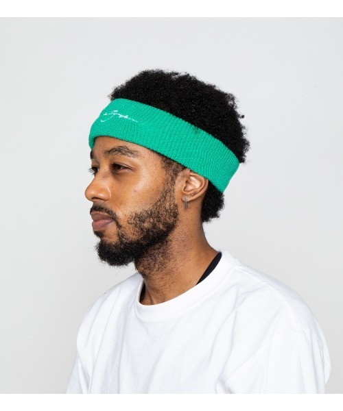 APPLEBUM(アップルバム)の「Sustainable SJ Logo Head Band(ニットキャップ/ビーニー・メンズ・ブラック/ターコイズブルー・FREE)」の15枚目の写真