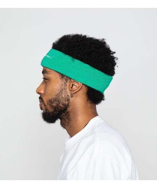APPLEBUM(アップルバム)の「Sustainable SJ Logo Head Band(ニットキャップ/ビーニー・メンズ・ブラック/ターコイズブルー・FREE)」の5枚目の写真