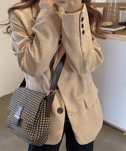 MAISON DE THERESE(メゾン ド テレーズ)の「コーディロイジャケット(テーラードジャケット・レディース・ベージュ・MEDIUM)」の2枚目の写真