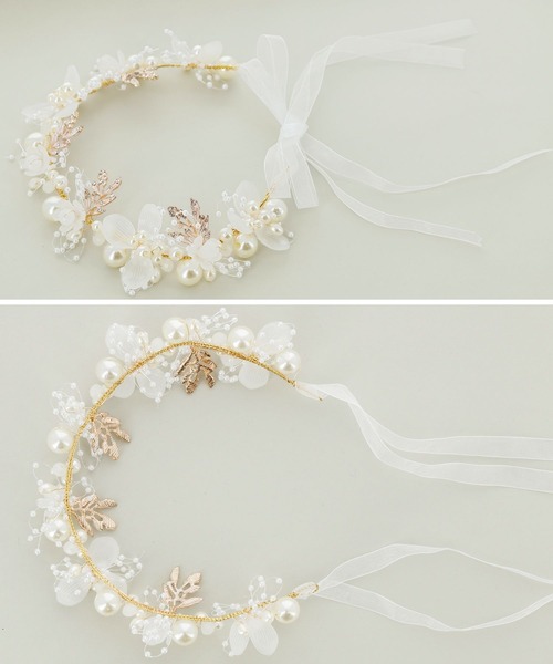 Catherine Cottage（キャサリンコテージ）の「フラワーティアラ リボンカチューシャ（カチューシャ・キッズ・ホワイト・FREE）」の5枚目の写真