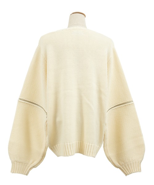 PUNYUS（プニュズ）の「2WAYケーブル編みニット（ニット/セーター・レディース・ブラック/オフホワイト/グリーン・1/2/4/3）」の8枚目の写真