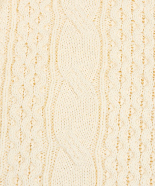 PUNYUS（プニュズ）の「2WAYケーブル編みニット（ニット/セーター・レディース・ブラック/オフホワイト/グリーン・1/2/4/3）」の12枚目の写真