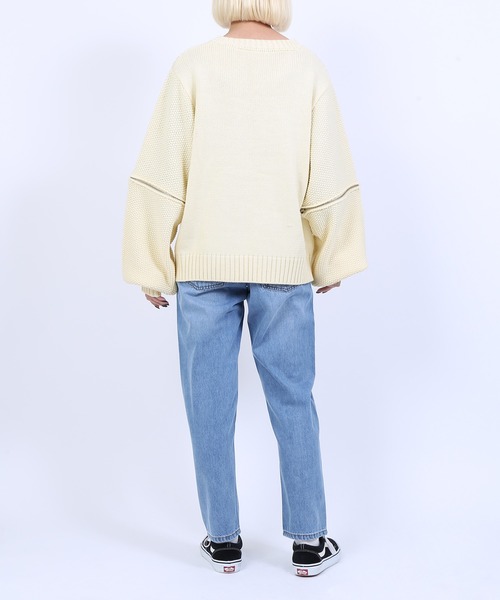 PUNYUS（プニュズ）の「2WAYケーブル編みニット（ニット/セーター・レディース・ブラック/オフホワイト/グリーン・1/2/4/3）」の13枚目の写真