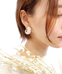 プチパールのハーフフープピアス