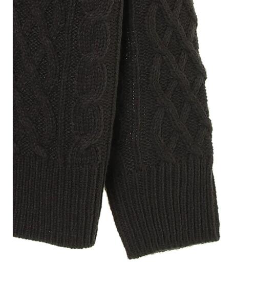 Green　Parks（グリーンパークス）の「Vネックケーブルニットプルオーバー＊（ニット/セーター・レディース・チャコールグレー/ライトグレー/レッド/グリーン/アイボリー/キャメル・FREE）」の11枚目の写真