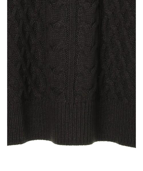 Green　Parks（グリーンパークス）の「Vネックケーブルニットプルオーバー＊（ニット/セーター・レディース・チャコールグレー/ライトグレー/レッド/グリーン/アイボリー/キャメル・FREE）」の12枚目の写真