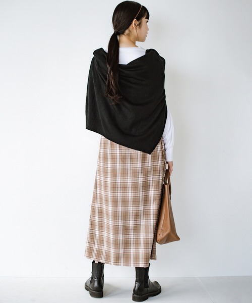 haco!（ハコ）の「【φ】どんな日も特別な1日に導いてくれる。大人の甘さと華やぎバランスを追求した すっきりシルエットが自慢のチェックスカート（スカート・レディース・ライトベージュ/ライトブラウン・SMALL/MEDIUM/LARGE/X-LARGE）」の19枚目の写真