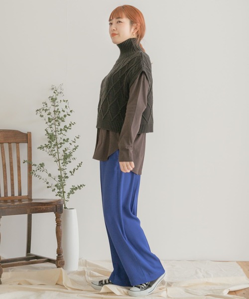 ITEMS URBANRESEARCH(アイテムズ アーバンリサーチ)の「スソラウンドロングTシャツ(Tシャツ/カットソー・レディース・チャコールグレー/ベージュ/オフホワイト・FREE)」の15枚目の写真