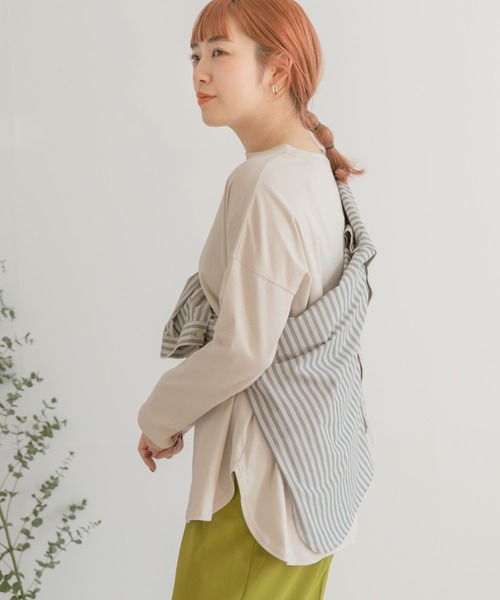 ITEMS URBANRESEARCH(アイテムズ アーバンリサーチ)の「スソラウンドロングTシャツ(Tシャツ/カットソー・レディース・チャコールグレー/ベージュ/オフホワイト・FREE)」の20枚目の写真