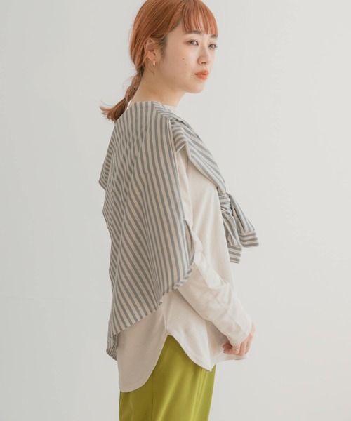 ITEMS URBANRESEARCH(アイテムズ アーバンリサーチ)の「スソラウンドロングTシャツ(Tシャツ/カットソー・レディース・チャコールグレー/ベージュ/オフホワイト・FREE)」の21枚目の写真