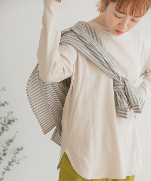ITEMS URBANRESEARCH(アイテムズ アーバンリサーチ)の「スソラウンドロングTシャツ(Tシャツ/カットソー・レディース・チャコールグレー/ベージュ/オフホワイト・FREE)」の22枚目の写真