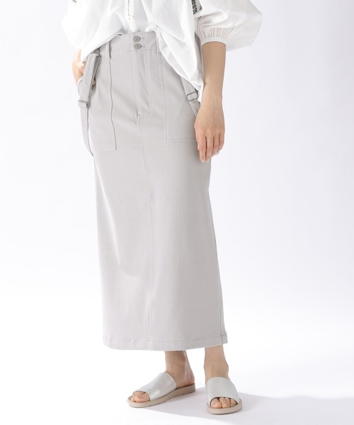 niko and...（ニコアンド）の「ストレッチサス付きワークスカート2（スカート・レディース・ブラック/イエロー/ブルー/グリーン/オフホワイト/ライトグリーン/パープル・MEDIUM/LARGE）」の2枚目の写真