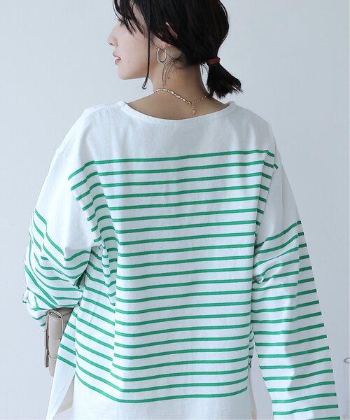 frames RAY CASSIN(フレームスレイカズン)の「ビッグパネルボーダーTシャツ(Tシャツ/カットソー・レディース・ブラック/ピンク/イエロー/グリーン/ネイビー系・FREE)」の11枚目の写真