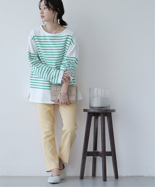 frames RAY CASSIN(フレームスレイカズン)の「ビッグパネルボーダーTシャツ(Tシャツ/カットソー・レディース・ブラック/ピンク/イエロー/グリーン/ネイビー系・FREE)」の13枚目の写真