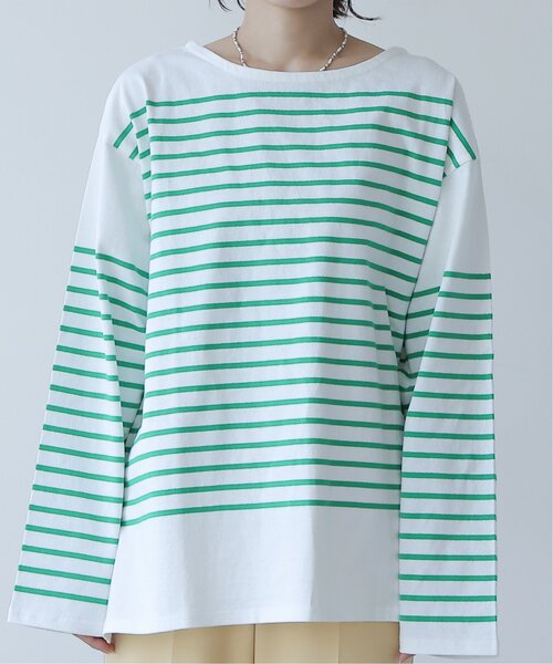 frames RAY CASSIN(フレームスレイカズン)の「ビッグパネルボーダーTシャツ(Tシャツ/カットソー・レディース・ブラック/ピンク/イエロー/グリーン/ネイビー系・FREE)」の14枚目の写真