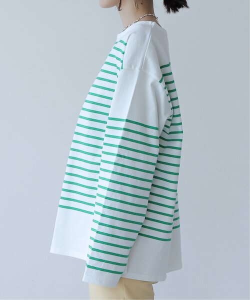 frames RAY CASSIN(フレームスレイカズン)の「ビッグパネルボーダーTシャツ(Tシャツ/カットソー・レディース・ブラック/ピンク/イエロー/グリーン/ネイビー系・FREE)」の15枚目の写真