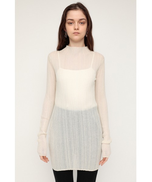 SLY(スライ)の「SHEER TUNIC TOPS シアートニック トップス(Tシャツ/カットソー・レディース・ライム/アイボリー/ブラック・FREE)」の20枚目の写真