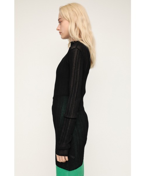 SLY(スライ)の「SHEER TUNIC TOPS シアートニック トップス(Tシャツ/カットソー・レディース・ライム/アイボリー/ブラック・FREE)」の7枚目の写真