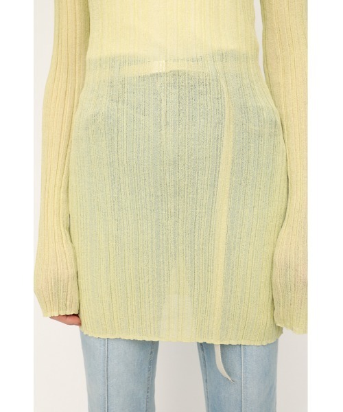 SLY(スライ)の「SHEER TUNIC TOPS シアートニック トップス(Tシャツ/カットソー・レディース・ライム/アイボリー/ブラック・FREE)」の22枚目の写真
