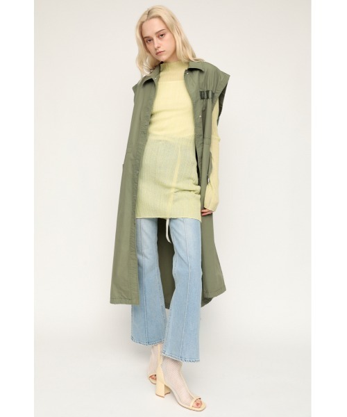 SLY(スライ)の「SHEER TUNIC TOPS シアートニック トップス(Tシャツ/カットソー・レディース・ライム/アイボリー/ブラック・FREE)」の19枚目の写真