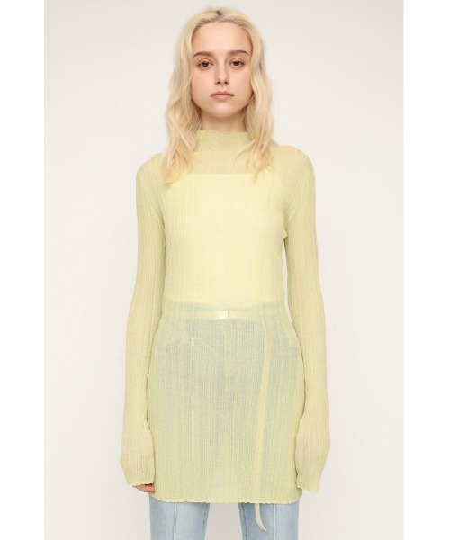 SLY(スライ)の「SHEER TUNIC TOPS シアートニック トップス(Tシャツ/カットソー・レディース・ライム/アイボリー/ブラック・FREE)」の13枚目の写真