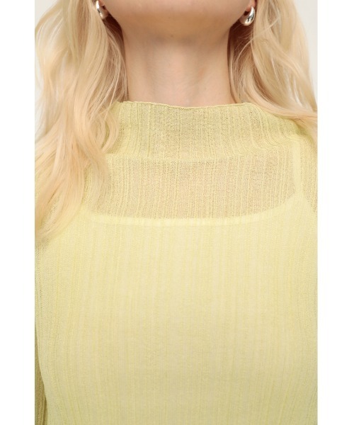 SLY(スライ)の「SHEER TUNIC TOPS シアートニック トップス(Tシャツ/カットソー・レディース・ライム/アイボリー/ブラック・FREE)」の5枚目の写真