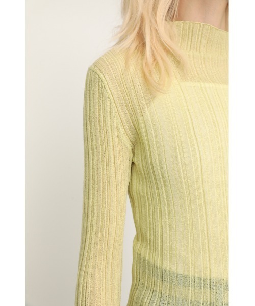 SLY(スライ)の「SHEER TUNIC TOPS シアートニック トップス(Tシャツ/カットソー・レディース・ライム/アイボリー/ブラック・FREE)」の8枚目の写真
