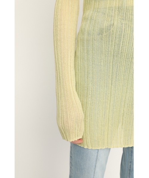 SLY(スライ)の「SHEER TUNIC TOPS シアートニック トップス(Tシャツ/カットソー・レディース・ライム/アイボリー/ブラック・FREE)」の11枚目の写真