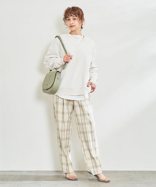 coen(コーエン)の「ヘビー裏毛Vネックスウェット(スウェット・レディース・ダークグレー/ナチュラル/ライトピンク・MEDIUM/LARGE)」の10枚目の写真