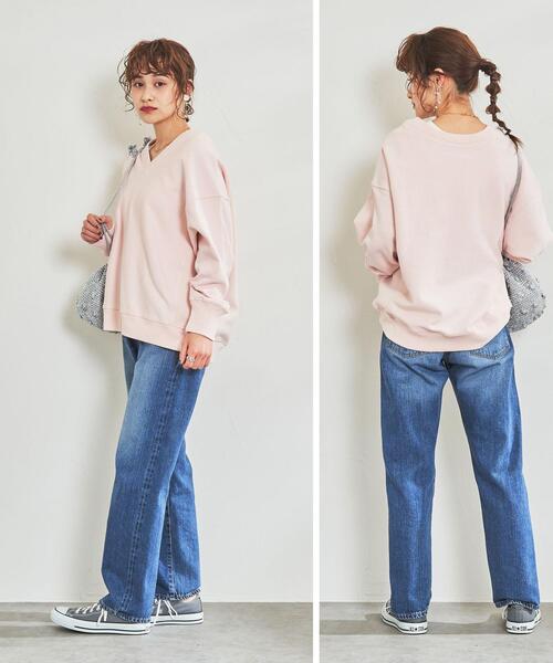 coen(コーエン)の「ヘビー裏毛Vネックスウェット(スウェット・レディース・ダークグレー/ナチュラル/ライトピンク・MEDIUM/LARGE)」の15枚目の写真