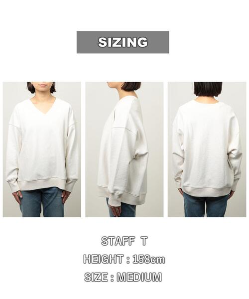 coen(コーエン)の「ヘビー裏毛Vネックスウェット(スウェット・レディース・ダークグレー/ナチュラル/ライトピンク・MEDIUM/LARGE)」の16枚目の写真