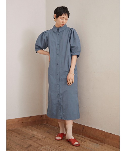 armonia(アルモニーア)の「armonia.衿付き前ボタンワンピース(ワンピース・レディース・オフホワイト/サックスブルー/ブルー・FREE)」の8枚目の写真