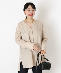 クレイジーパターン.ムジVネックシャツ◆