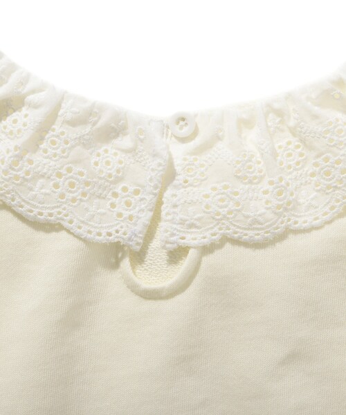 SHOO・LA・RUE（シューラルー）の「◆【90-130cm】衿レース裏毛トレーナー（スウェット・キッズ・アイボリー/ピンク系/サックスブルー・11/12/09/10/13）」の5枚目の写真