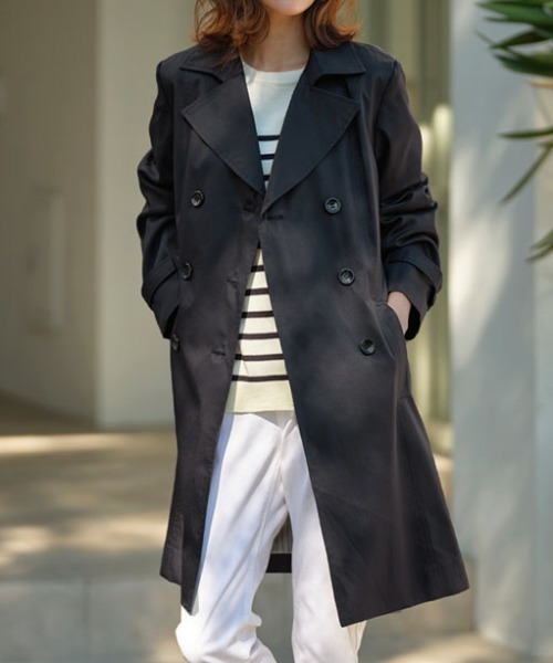 RANAN（ラナン）の「花粉対策！ベーシックトレンチコート（トレンチコート・レディース・ブルー/ネイビー/ベージュ/アイボリー・LL/L/M）」の9枚目の写真