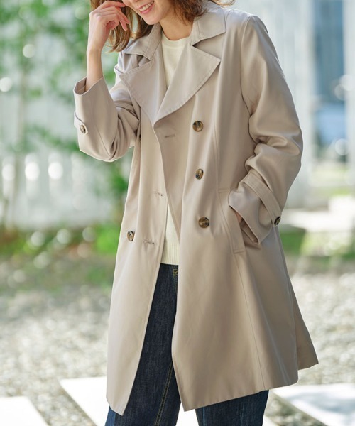 RANAN（ラナン）の「花粉対策！ベーシックトレンチコート（トレンチコート・レディース・ブルー/ネイビー/ベージュ/アイボリー・LL/L/M）」の7枚目の写真