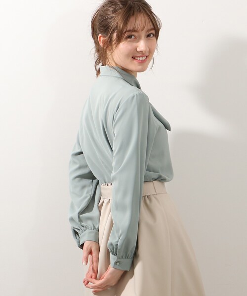 DRESKIP（ドレスキップ）の「◆ボウタイブラウス（シャツ/ブラウス・レディース・グリーン系/イエロー系その他/ブラック/オフホワイト・02/04/03）」の19枚目の写真