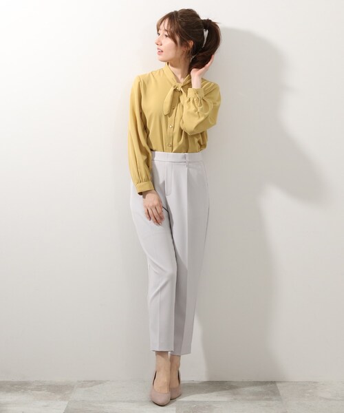 DRESKIP（ドレスキップ）の「◆ボウタイブラウス（シャツ/ブラウス・レディース・グリーン系/イエロー系その他/ブラック/オフホワイト・02/04/03）」の14枚目の写真