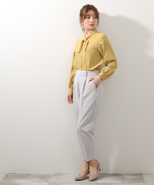 DRESKIP（ドレスキップ）の「◆ボウタイブラウス（シャツ/ブラウス・レディース・グリーン系/イエロー系その他/ブラック/オフホワイト・02/04/03）」の7枚目の写真