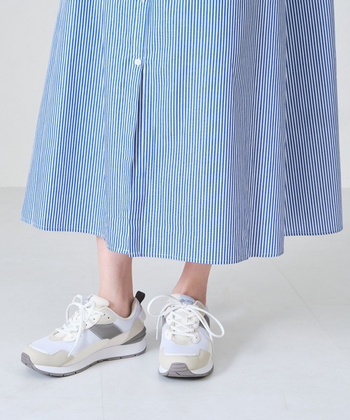 acro（アクロ）の「ストライプシャツワンピース/AC1307（シャツワンピース・レディース・ブルー/グリーン/オレンジ/ピンク・ﾌﾘ-）」の12枚目の写真