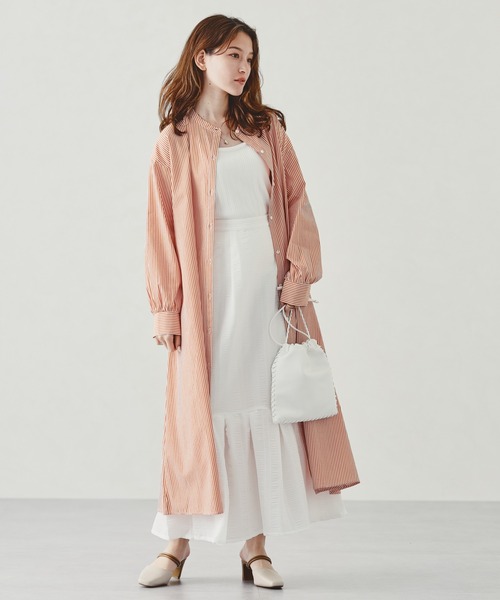 acro（アクロ）の「ストライプシャツワンピース/AC1307（シャツワンピース・レディース・ブルー/グリーン/オレンジ/ピンク・ﾌﾘ-）」の22枚目の写真