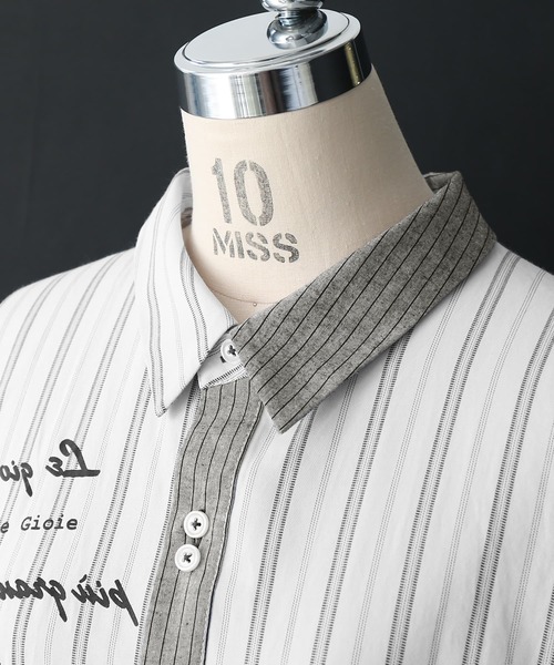 osharewalker（オシャレウォーカー）の「【廃盤】『フォトプリントストライプ柄シャツ』（シャツ/ブラウス・レディース・ライトグレー・1/2）」の19枚目の写真