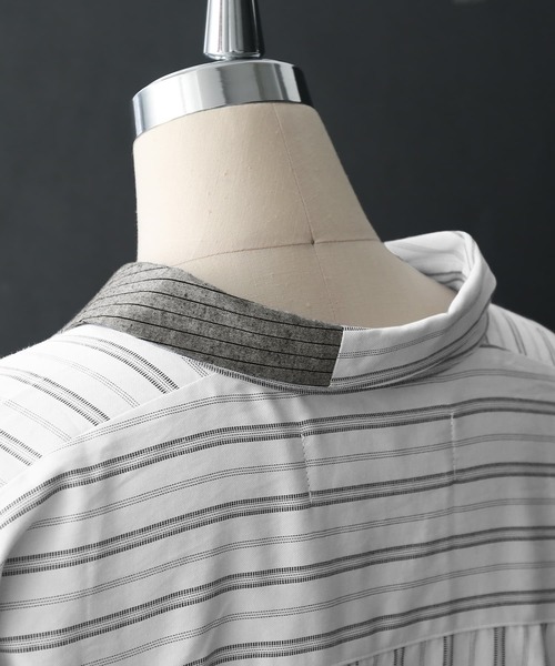 osharewalker（オシャレウォーカー）の「【廃盤】『フォトプリントストライプ柄シャツ』（シャツ/ブラウス・レディース・ライトグレー・1/2）」の20枚目の写真