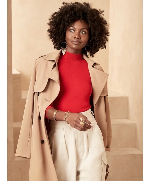 Banana Republic(バナナリパブリック)の「リブ モックネック セータートップス(ニット/セーター・レディース・ブラック/オフホワイト/レッド・S/M/XS/L)」の8枚目の写真