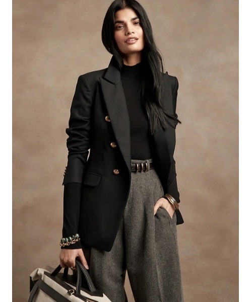 Banana Republic(バナナリパブリック)の「リブ モックネック セータートップス(ニット/セーター・レディース・ブラック/オフホワイト/レッド・S/M/XS/L)」の4枚目の写真