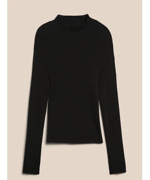 Banana Republic(バナナリパブリック)の「リブ モックネック セータートップス(ニット/セーター・レディース・ブラック/オフホワイト/レッド・S/M/XS/L)」の9枚目の写真