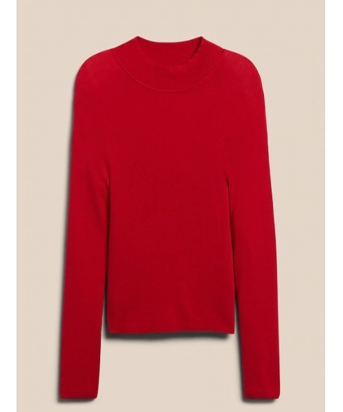 Banana Republic(バナナリパブリック)の「リブ モックネック セータートップス(ニット/セーター・レディース・ブラック/オフホワイト/レッド・S/M/XS/L)」の6枚目の写真