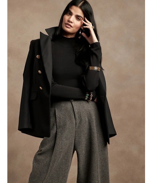 Banana Republic(バナナリパブリック)の「リブ モックネック セータートップス(ニット/セーター・レディース・ブラック/オフホワイト/レッド・S/M/XS/L)」の13枚目の写真